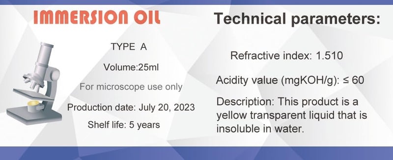 Wryxia Microscope Immersion Oil, 3/4 oz (25ML), Type A, Microscope Specific, Easy to Remove - Image 1
